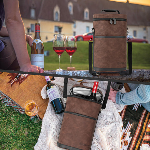 OPUX premium wine tote with insulated padding for safer transport.
