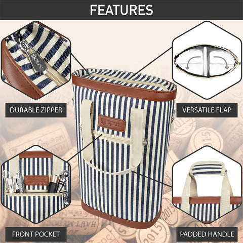 OPUX navy stripes wine gift accessory perfect for wine lovers.