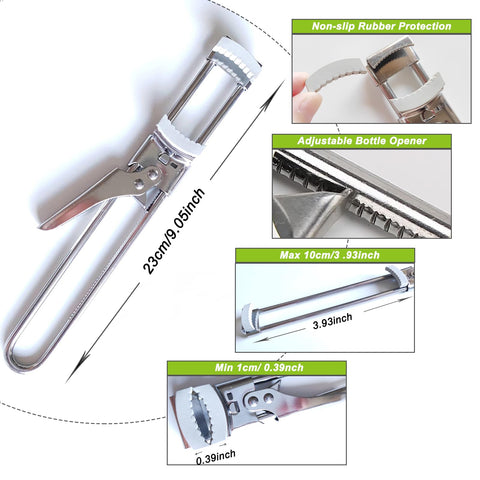 Orangaroos stainless steel jar opener teeth offer durable grip.