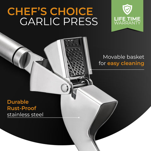 Orblue garlic press rust-proof design for durable daily use.