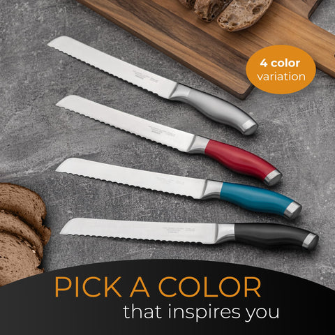 Versatile blade for cake, bagels, and pastries with Orblue knife