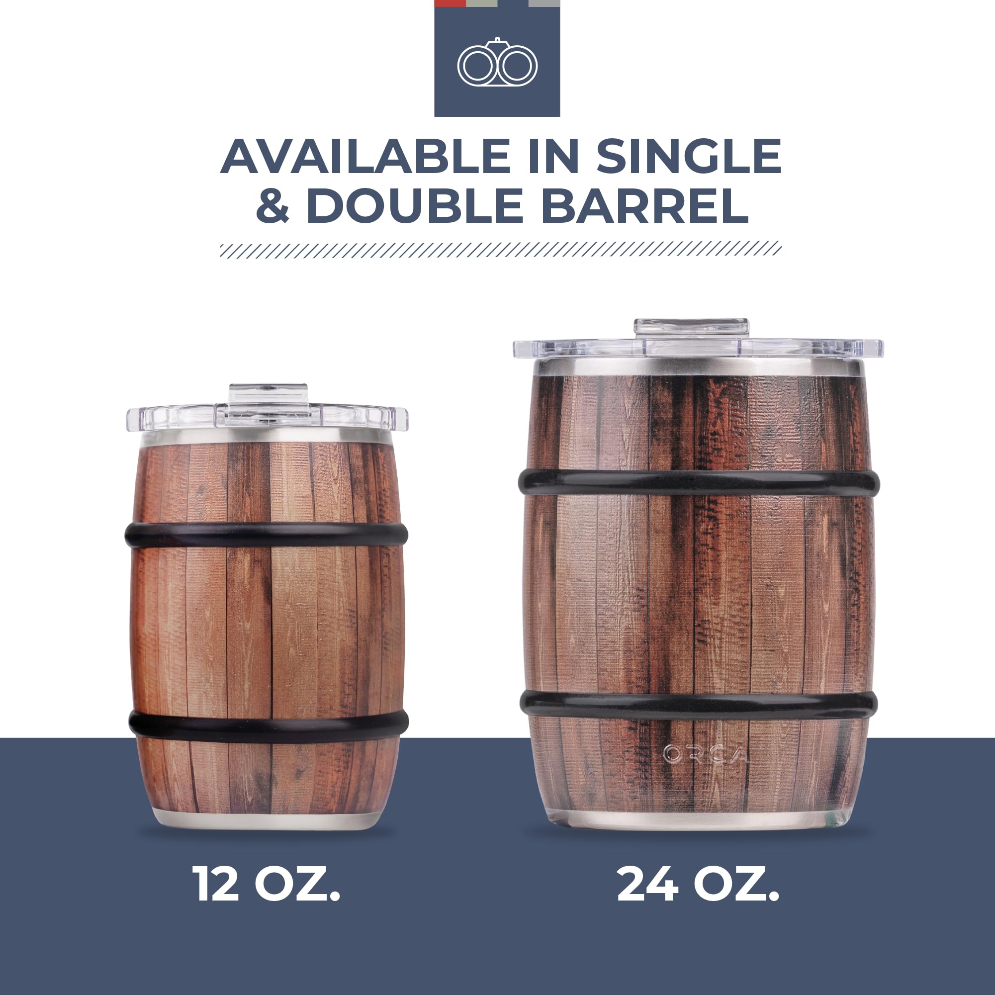ORCA Barrel 12oz 18-8 stainless steel resists corrosion for long-lasting performance.