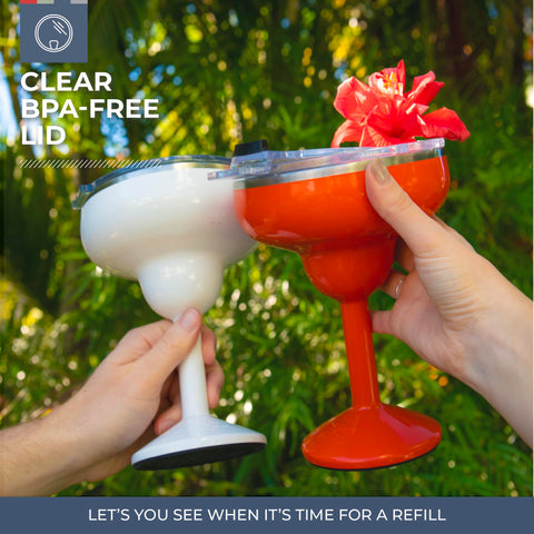 ORCA Rita lidded tumbler for cocktails prevents spills on the go.