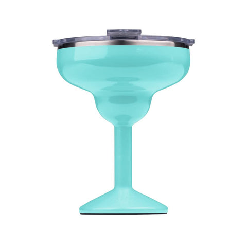 ORCA Rita seafoam margarita glass keeps drinks cold for hours.