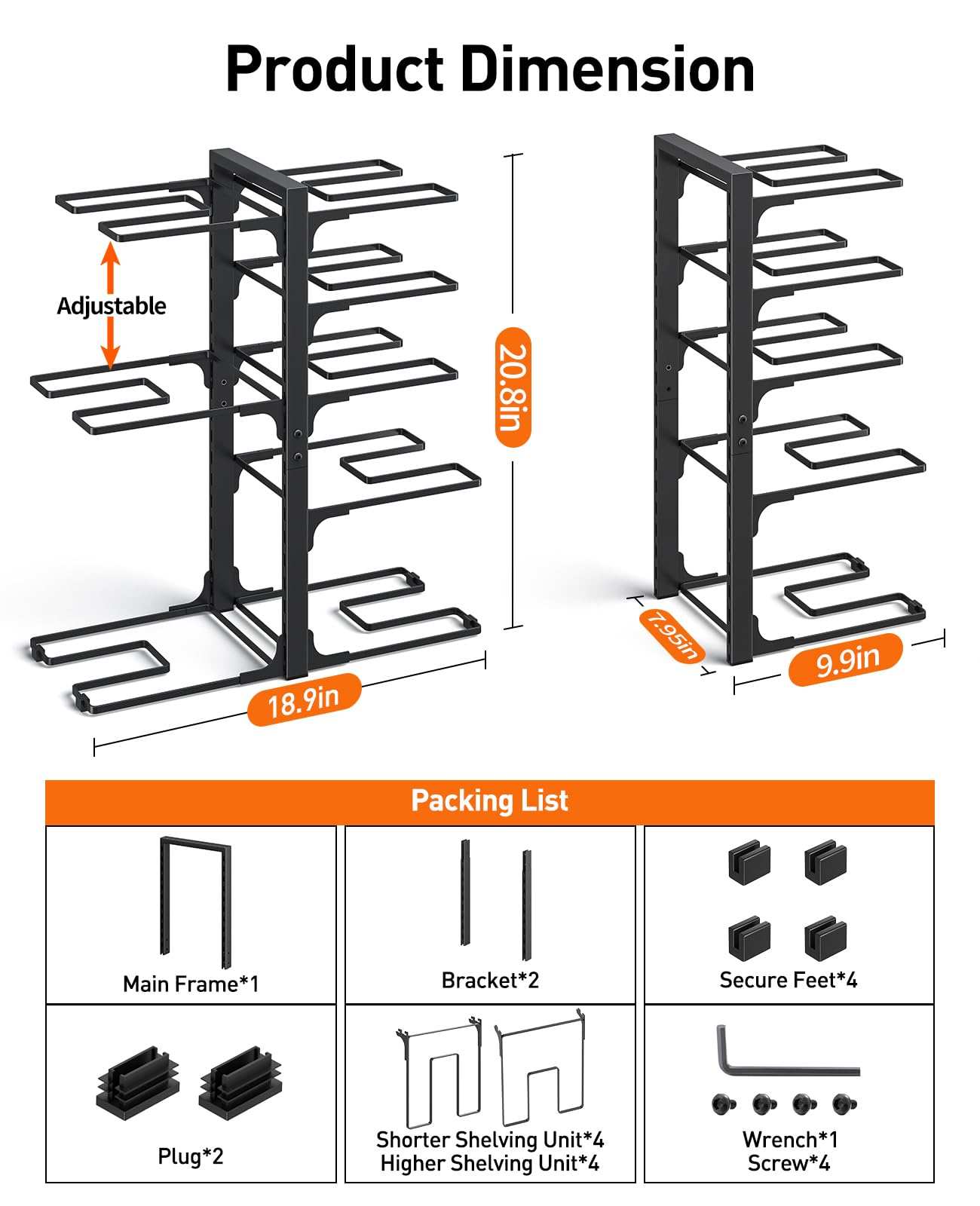 Adjustable dividers create custom sections for various pot sizes on ORDORA.