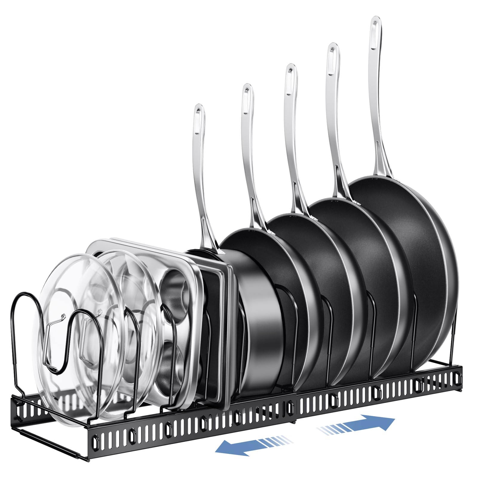 ORDORA pots and pans organizer under cabinet keeping cookware neatly organized
