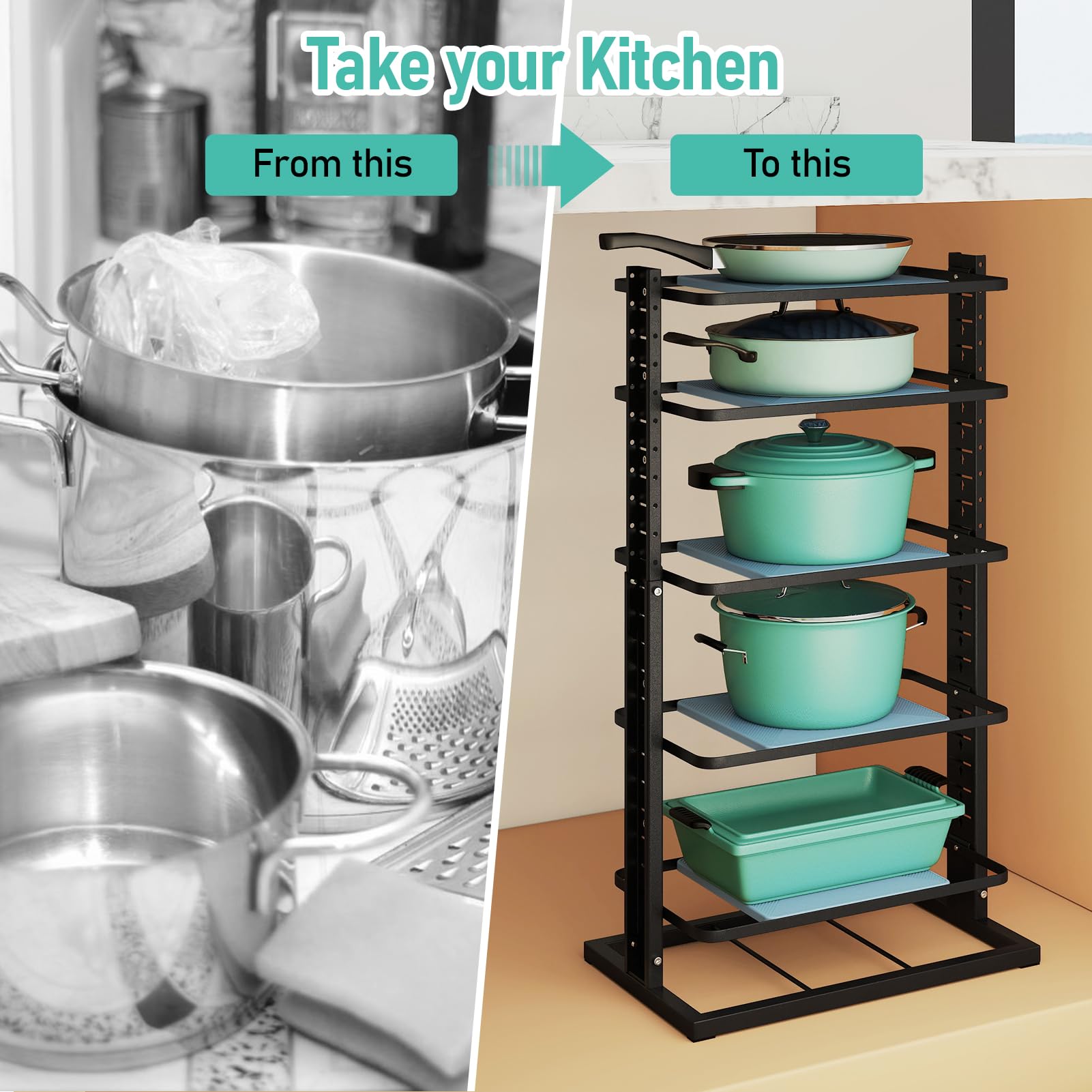 ORDORA space saving design helps turn clutter into neat storage.