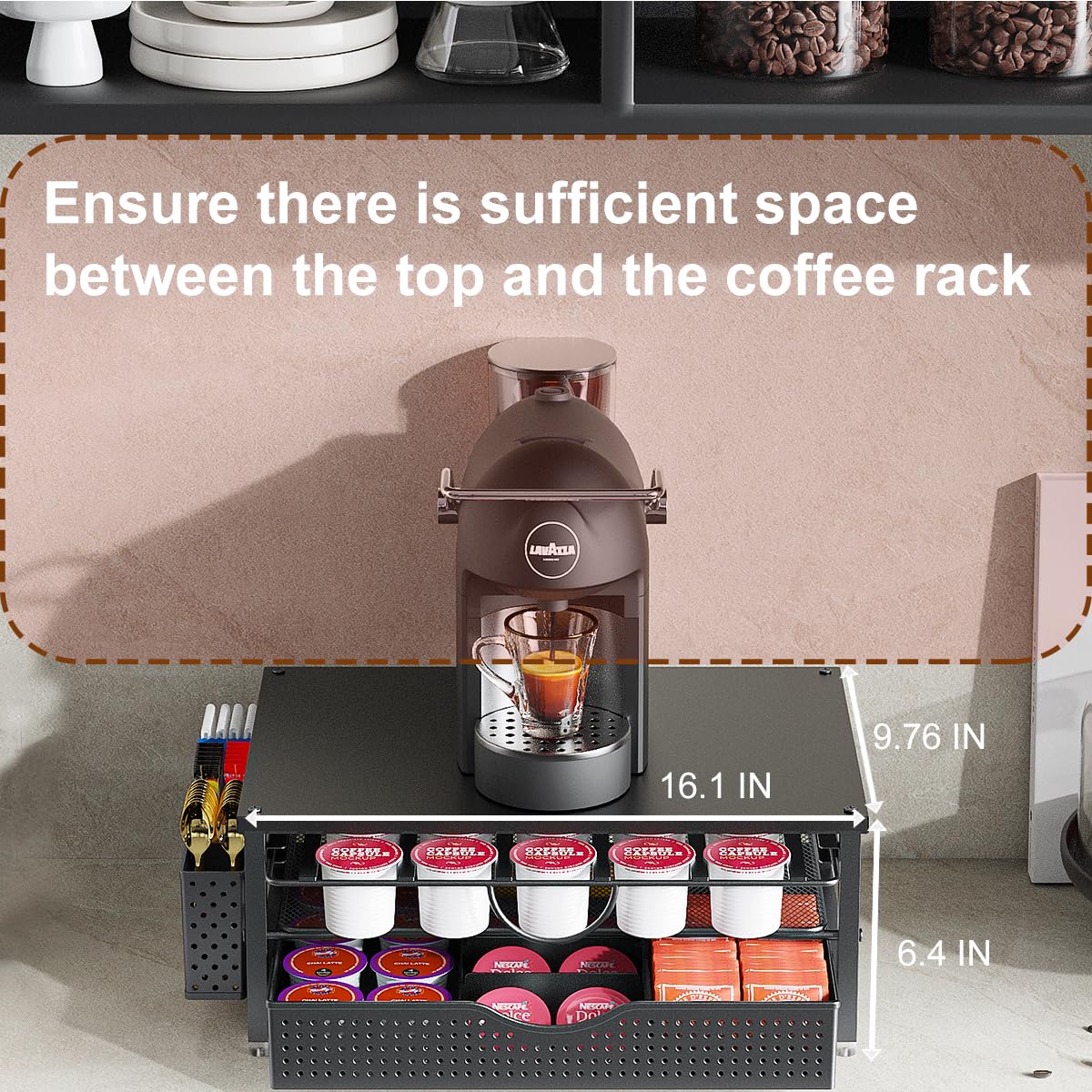 ORDROLL K Cup Holder compact footprint fits small spaces.