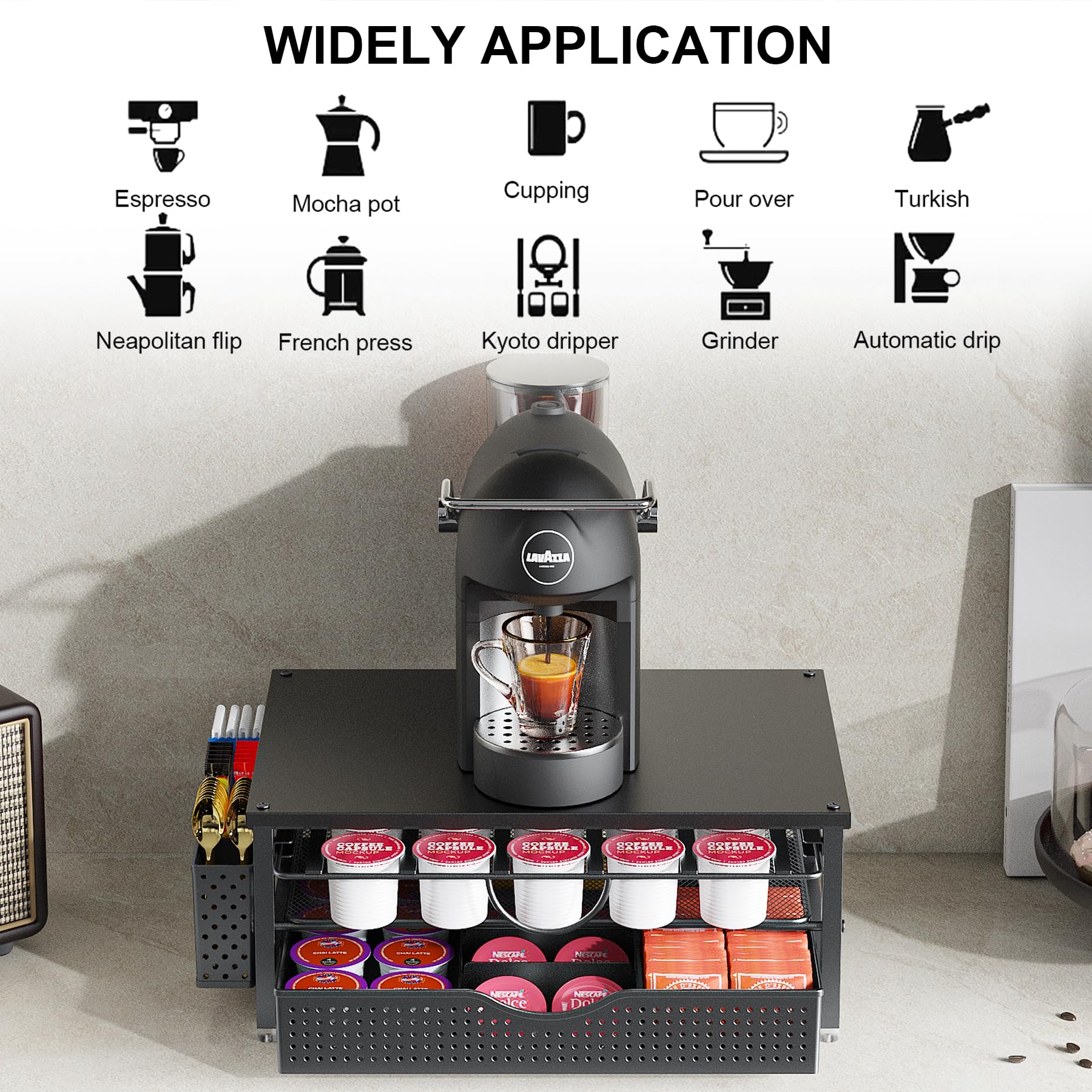 ORDROLL K Cup Holder non-slip pads protect surfaces during use.