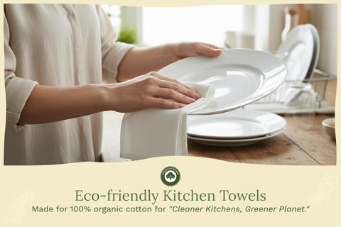 Organic Cotton Mart 27x27 cream towels closeup, showing softness and absorbency.