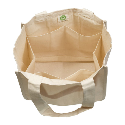 Organic Cotton Mart large canvas tote provides sturdy storage for groceries.
