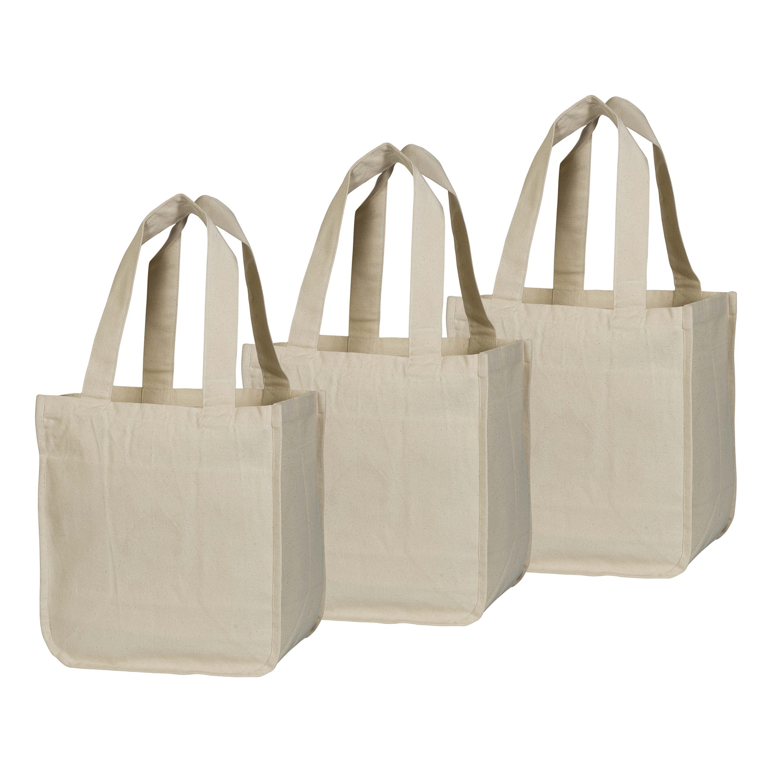 Organic Cotton Mart bag uses 11-ounce organic cotton canvas for durable, eco-friendly reuse.
