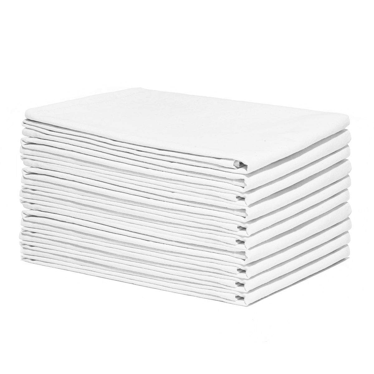 Organic Cotton Mart white dish towels 10-pack for daily kitchen use.