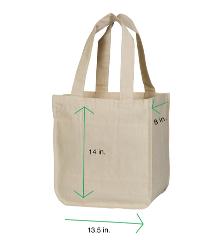 Organic Cotton Mart bag features extra wide 1.5-inch handles for comfortable carrying.