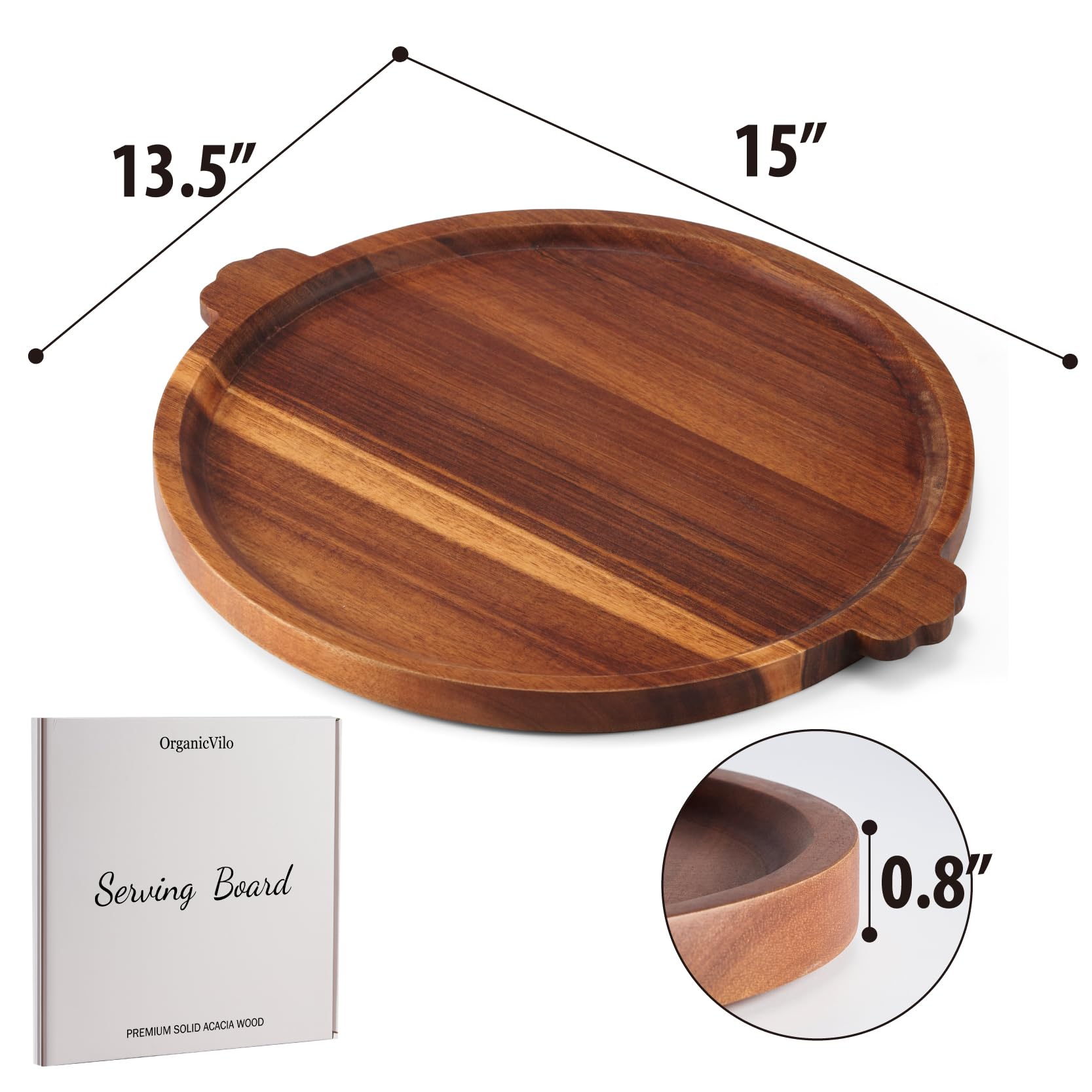 OrganicVilo large round charcuterie board suitable as centerpiece.