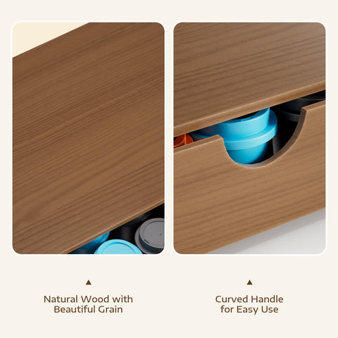 ORGMASTER smooth-sliding drawers simplify pod access and reduce countertop clutter.