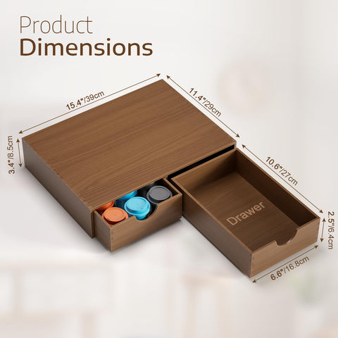 ORGMASTER wooden K Cup Organizer top view highlights compact pod layout.