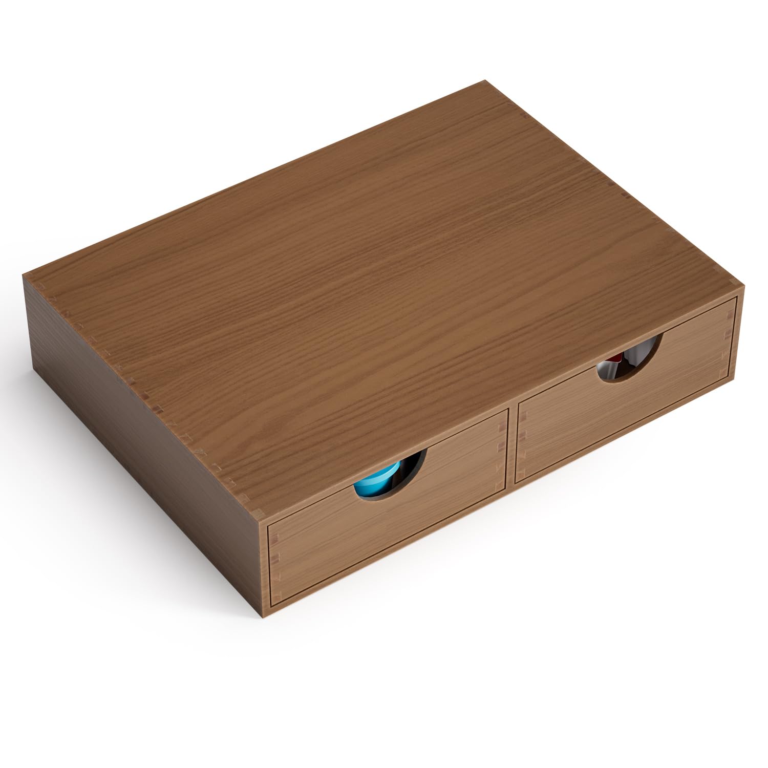 ORGMASTER two-drawer K Cup Organizer keeps regular and decaf pods neatly separated.