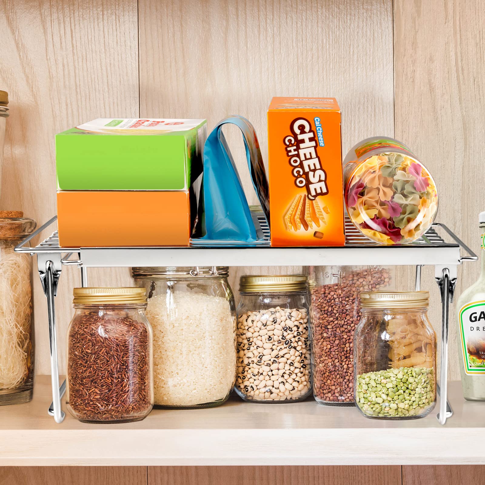 Orgneas shelf height 6.3 inches creates clear space for tall items.