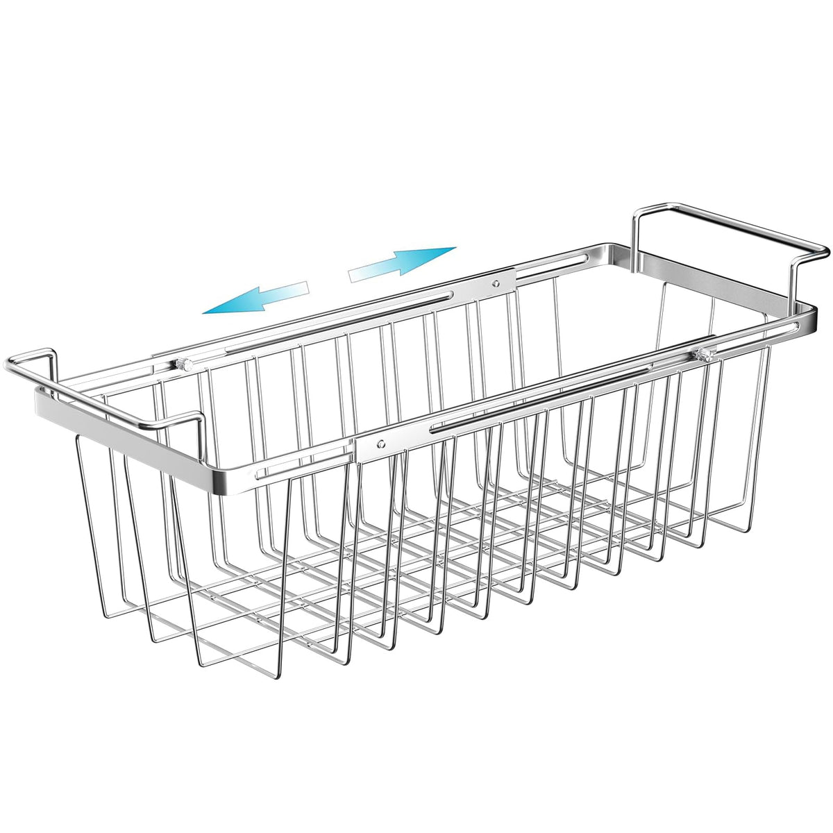 Orgneas Freezer Baskets on chest freezer rails showing extended length for space optimization.