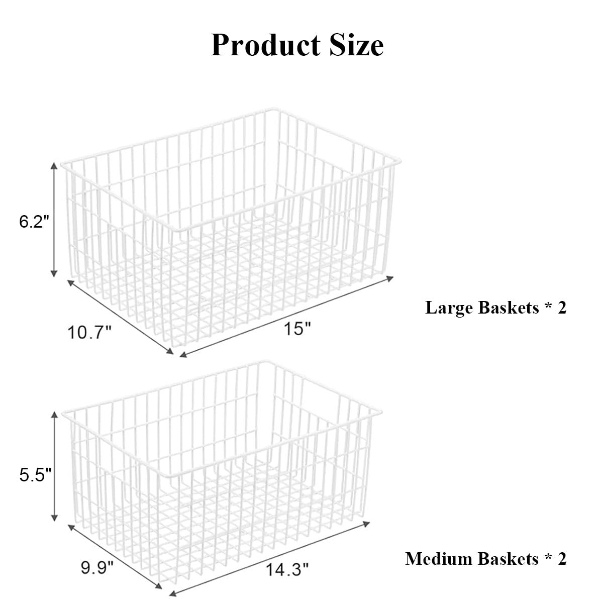 Orgneas freezer bins medium side view highlighting built-in handles for easy pull.
