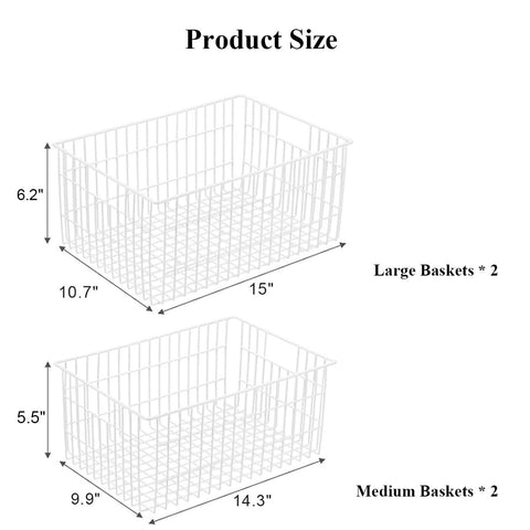 Orgneas freezer bins medium side view highlighting built-in handles for easy pull.