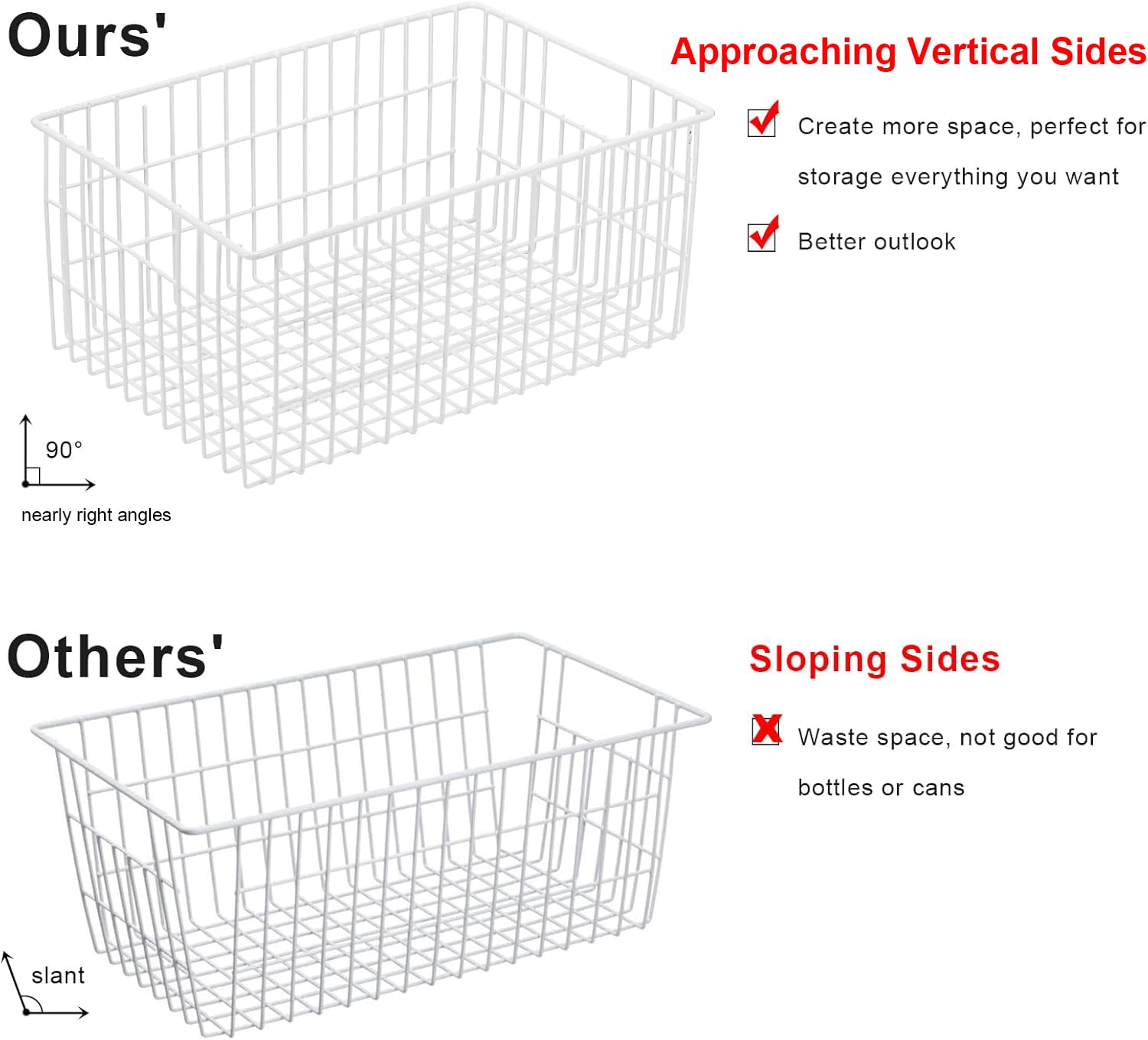 Orgneas freezer bins multipurpose storage for pantry, kitchen, laundry spaces