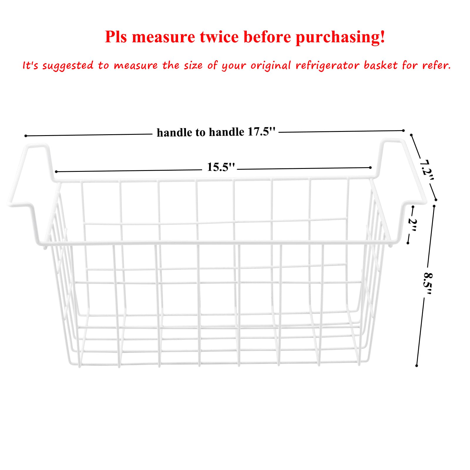 Orgneas wire coated freezer basket close up shows durable construction
