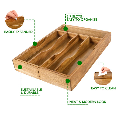 Oridom acacia wood texture and smooth finish add warm elegance.