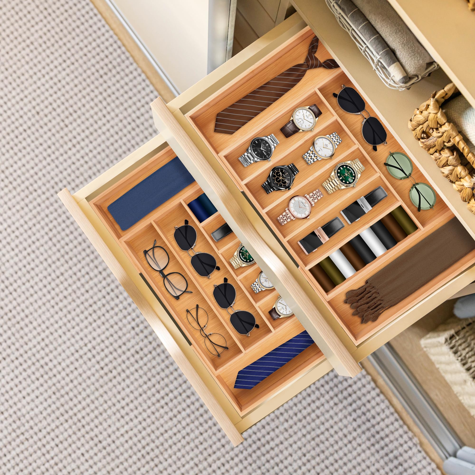 Oridom sustainable kitchen storage bamboo tray supports long term organization.