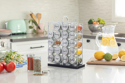 Orii spice jars filled with premium spices ready for cooking.