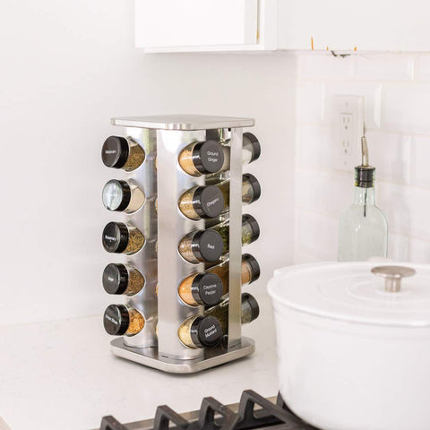 Orii stainless steel kitchen organizer offers a sleek, durable storage solution.