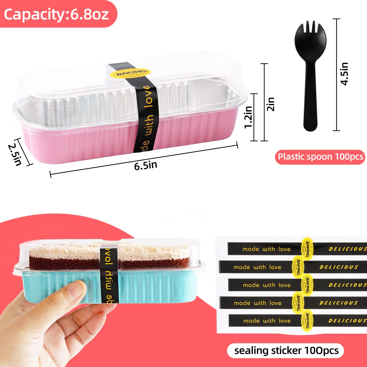 Orlashop mini loaf pans blue with spoons simplify serving mini cakes
