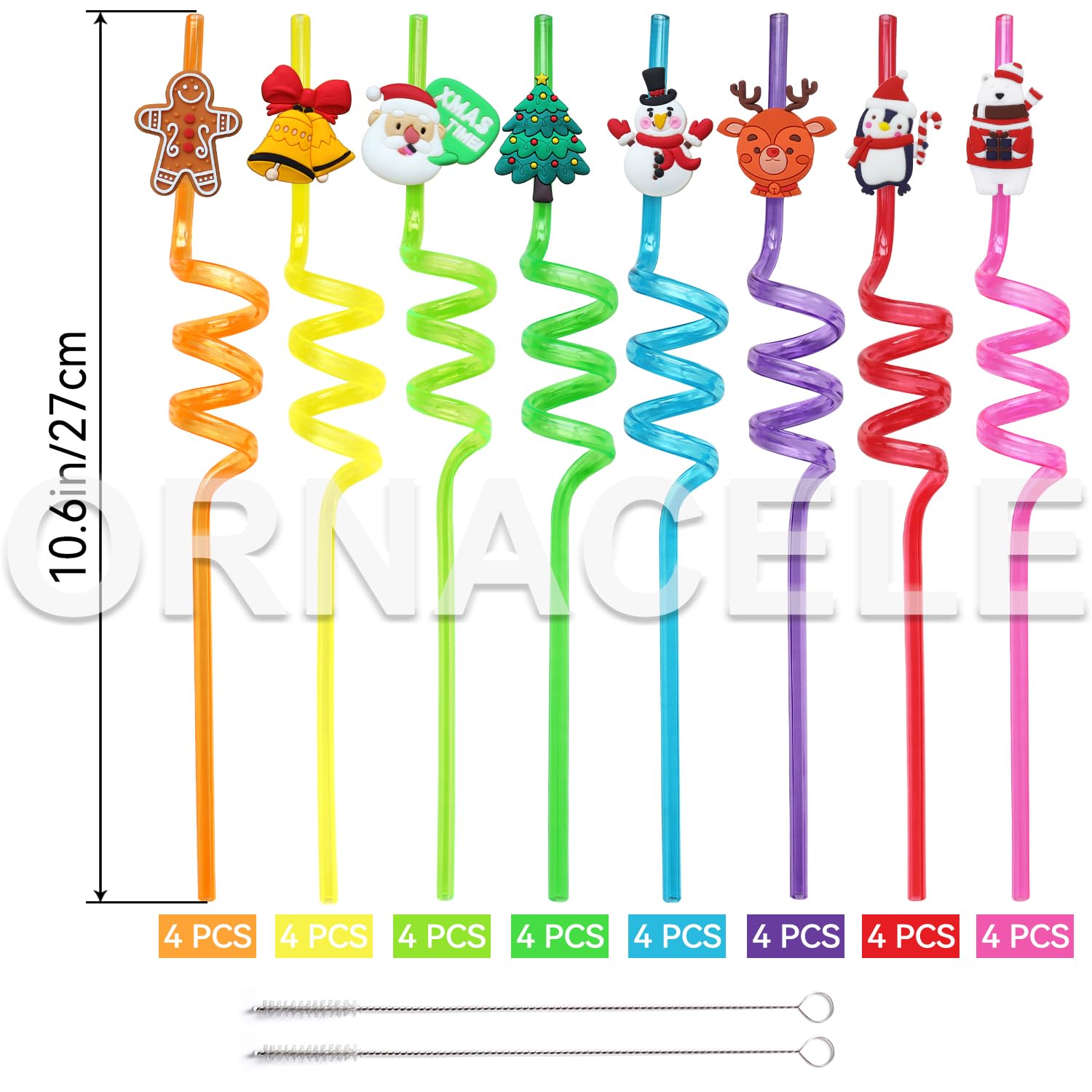 ORNACELE straw with penguin topper for cute holiday beverage moments