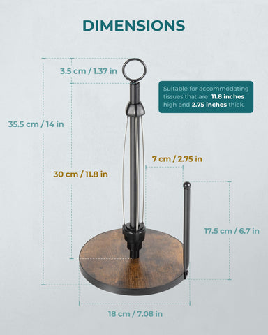 OROPY 11.2-inch height base fits standard and jumbo rolls for easy access.