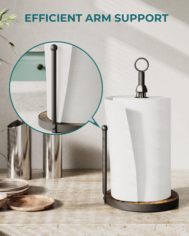 OROPY 7-inch diameter base accommodates standard and jumbo rolls with balance.
