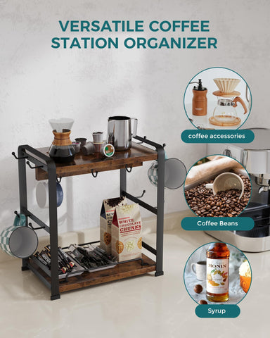 OROPY countertop display showing mugs and syrups neatly arranged
