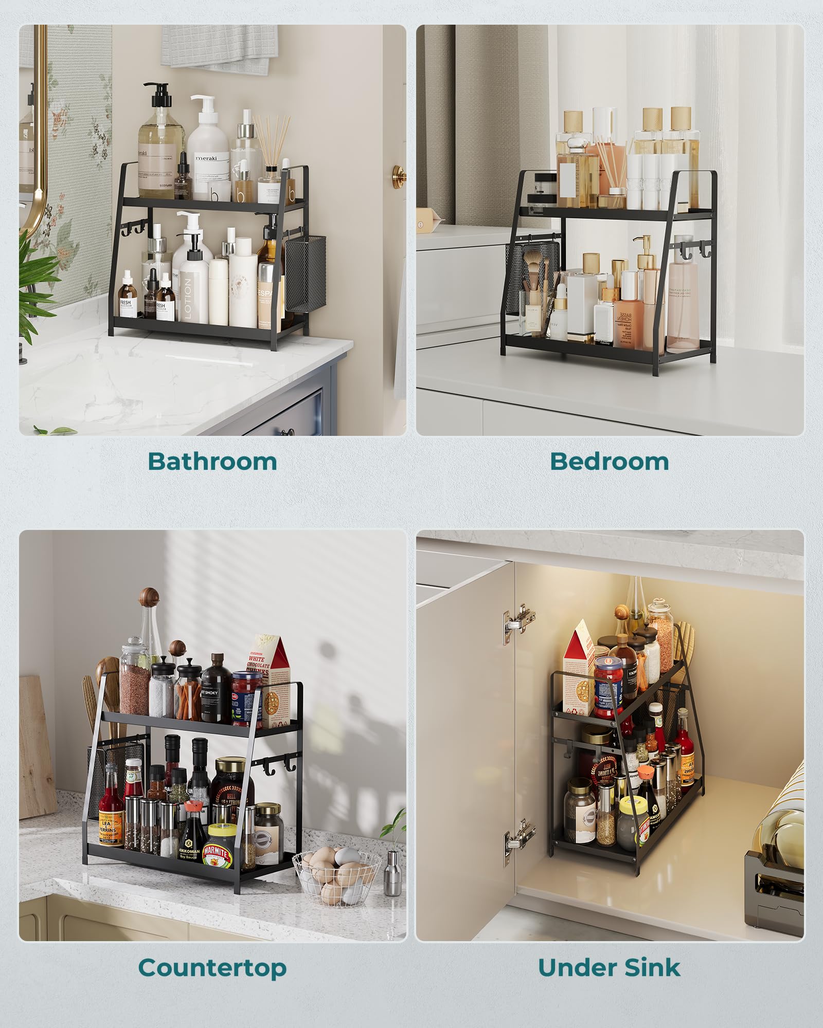 OROPY durable metal construction offers lasting stability for bottles and organizers