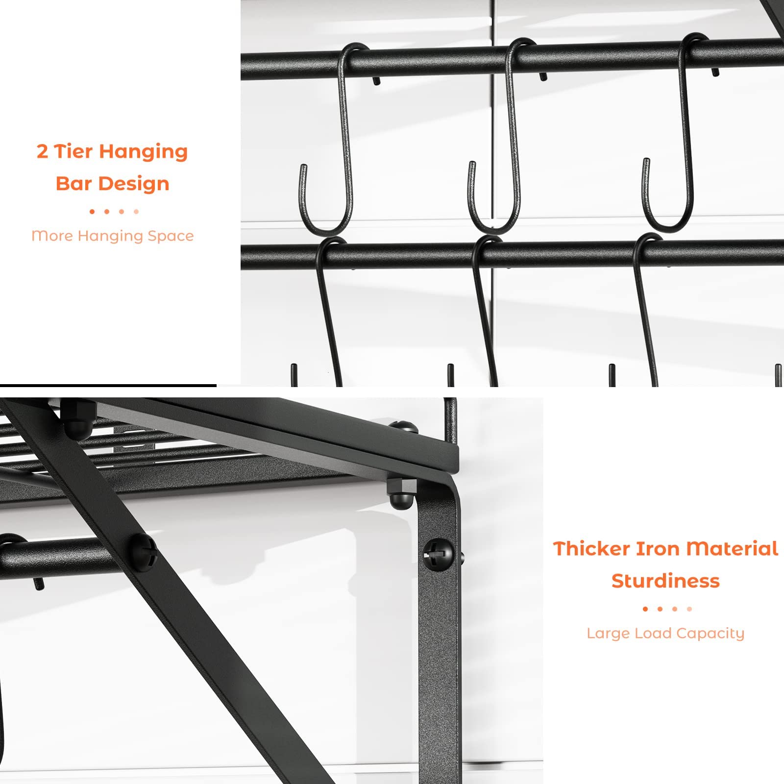 Sturdy iron construction from OROPY supports heavy pots and pans.