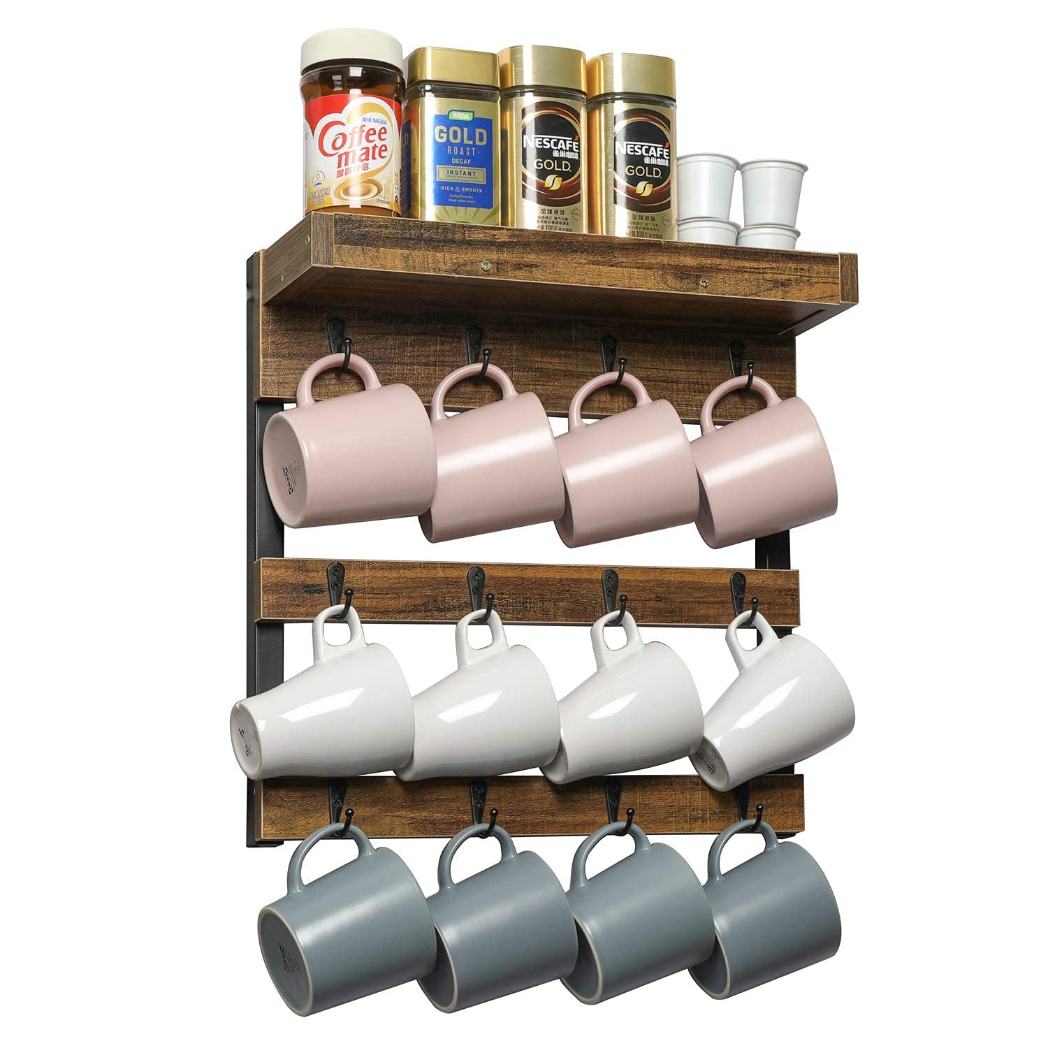 OROPY top shelf stores coffee pods and tea bags neatly
