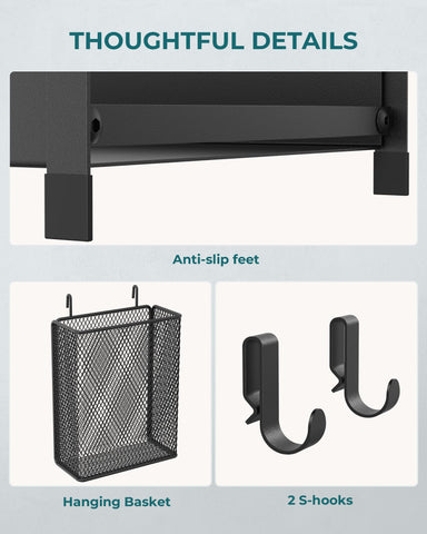 OROPY metal standing organizer on a counter showcases decluttered kitchen space