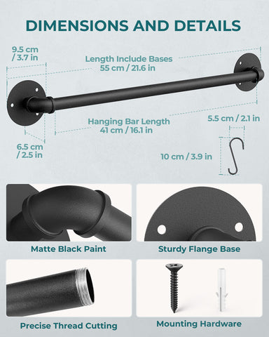 OROPY matte black iron rack closeup shows durable finish.