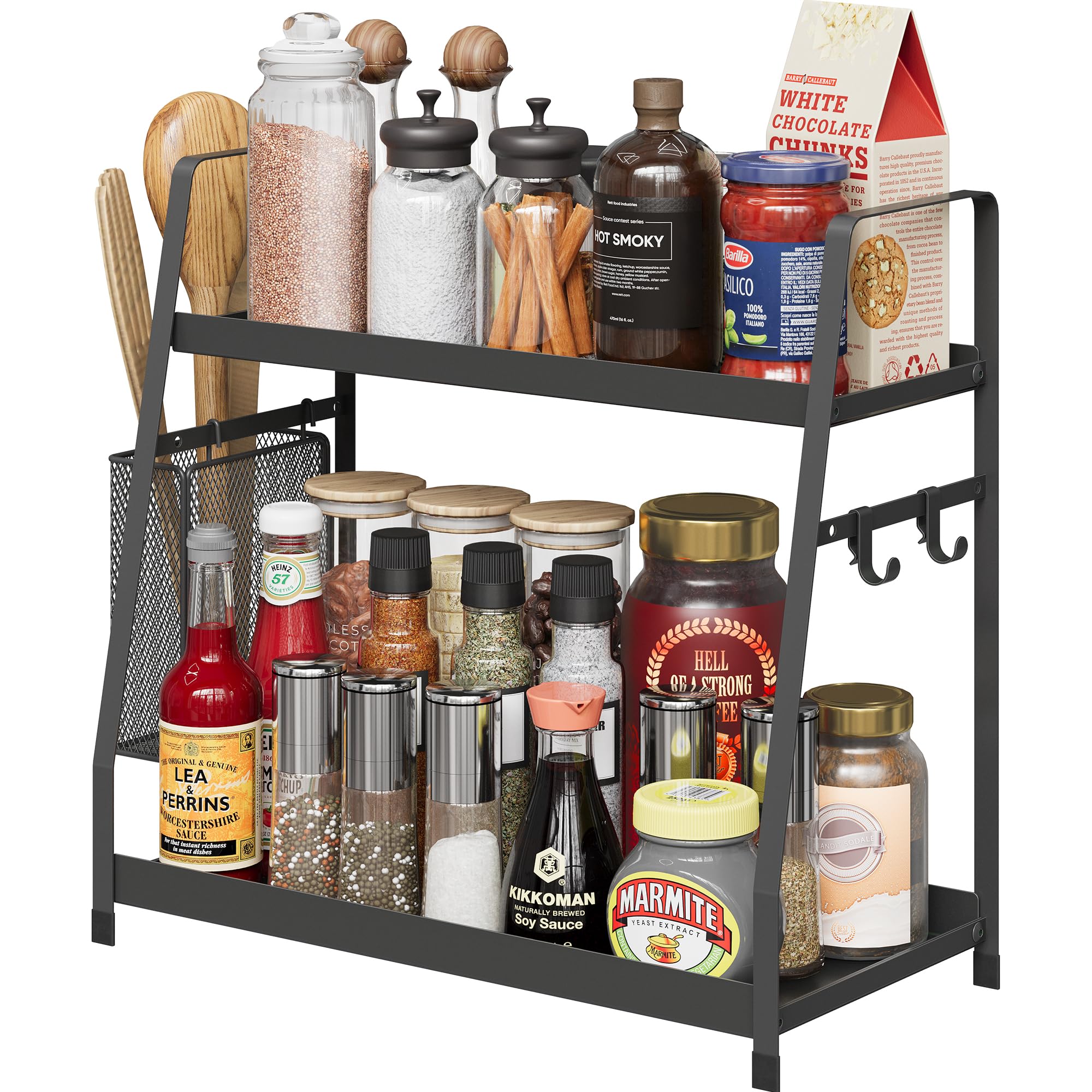 OROPY spice rack fits countertops, cabinets, pantries, and vanities