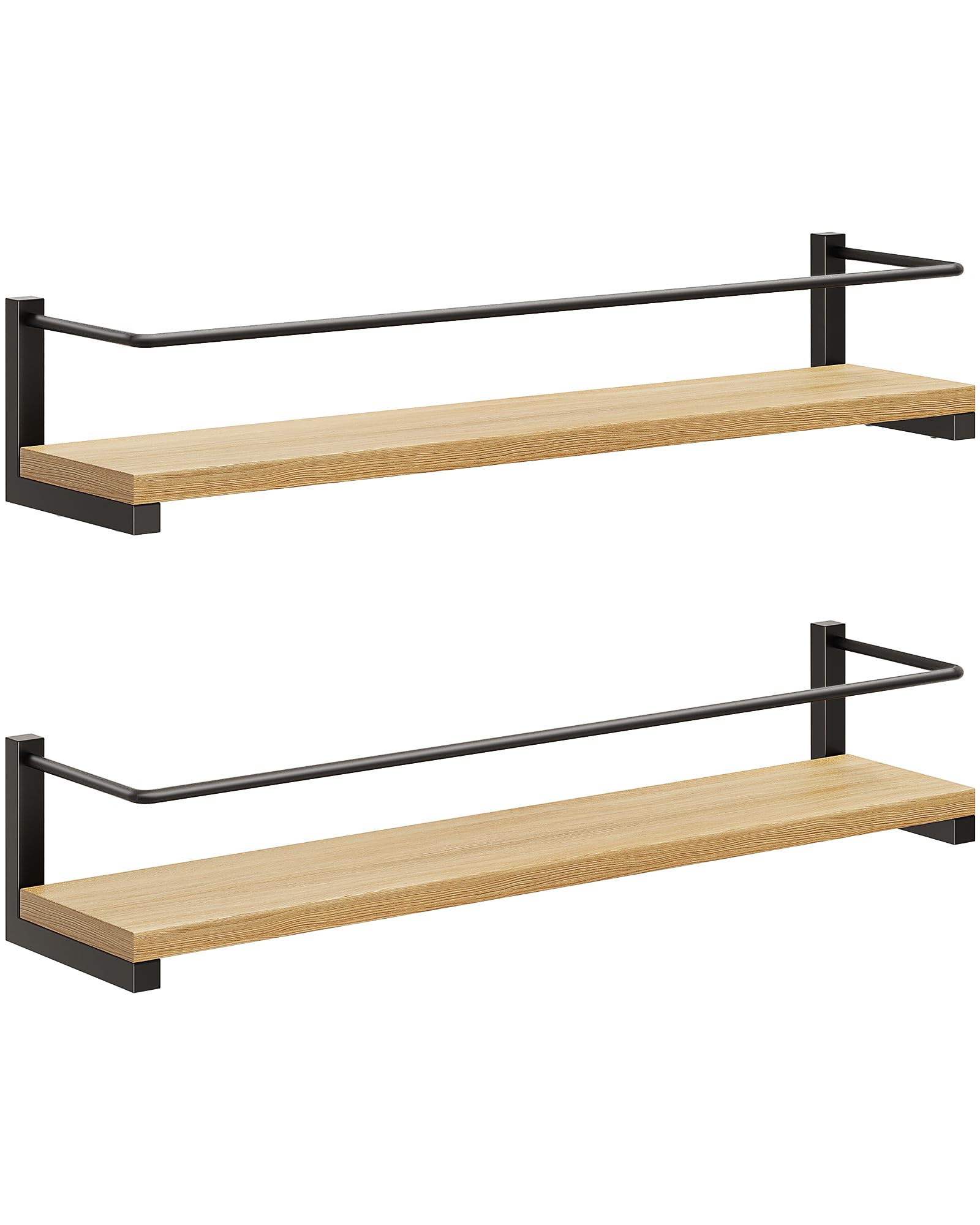 OROPY rustic wood spice rack wall mounted shown in kitchen for easy reach
