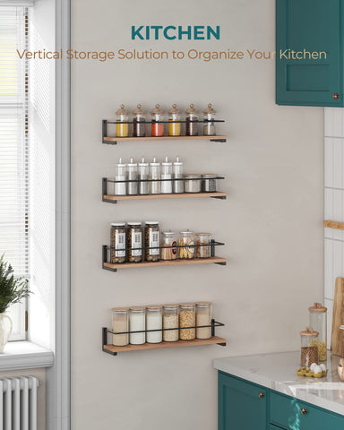 OROPY spice rack in rustic wood design saves counter space