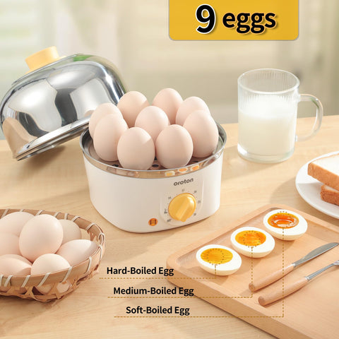 Oroton 9-Egg Cooker timer control shows precise timing