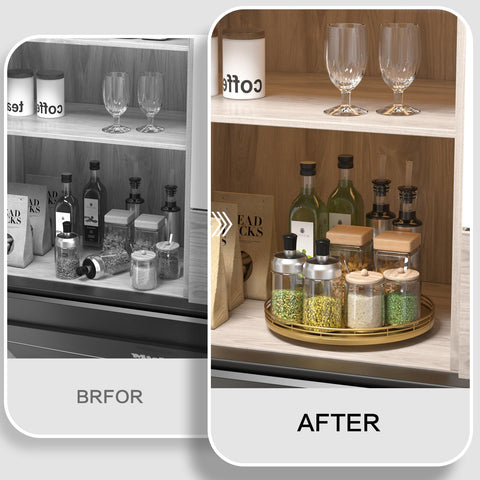 Oroyutor Kitchen Countertop Lazy Susan, organizes spices and essentials within arm's reach.