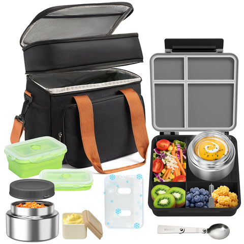 Orylia adult lunch box with four compartments for organized meals at work