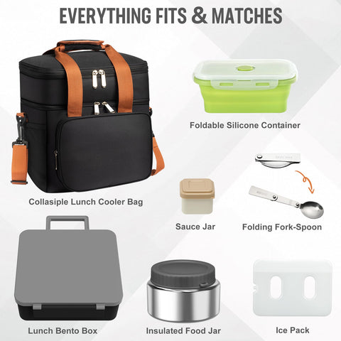 Orylia stylish lunch bag with handle and shoulder strap for easy carry