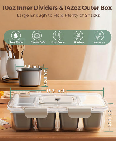 Osfel Snackle Box portable handle makes carrying to beach or picnic easy.